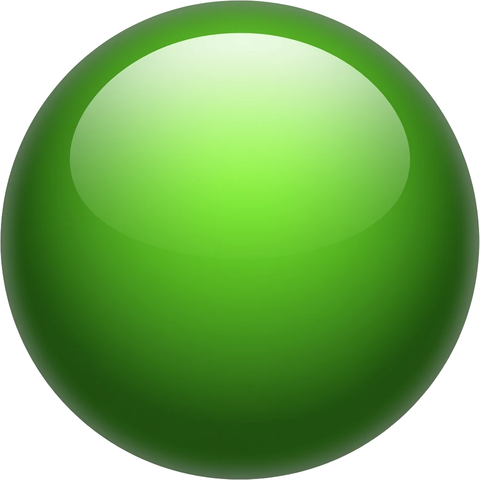 a green shiny sphere emoji