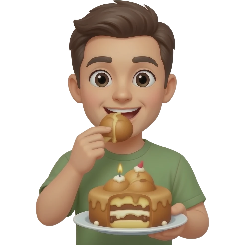 Eating an butt shaped cake emoji