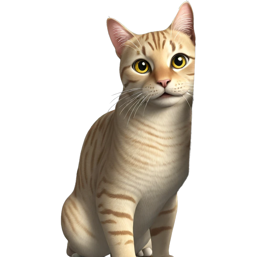 realistic cat among plants emoji