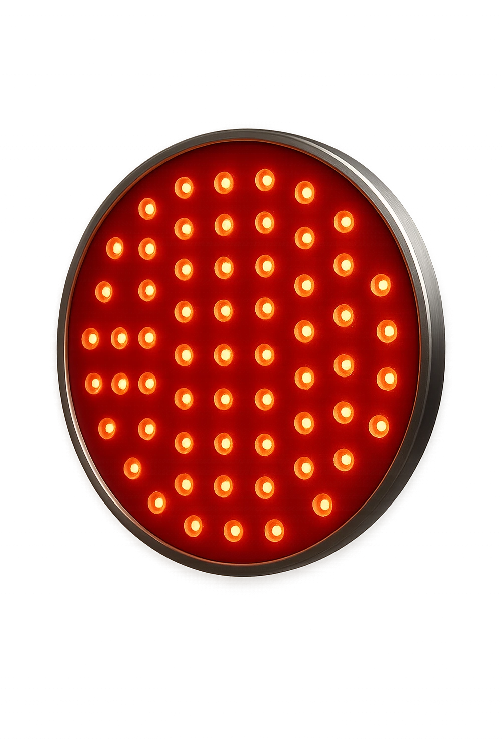 luce rossa led rotonda fluttua in aria, iperrealistica 4k emoji