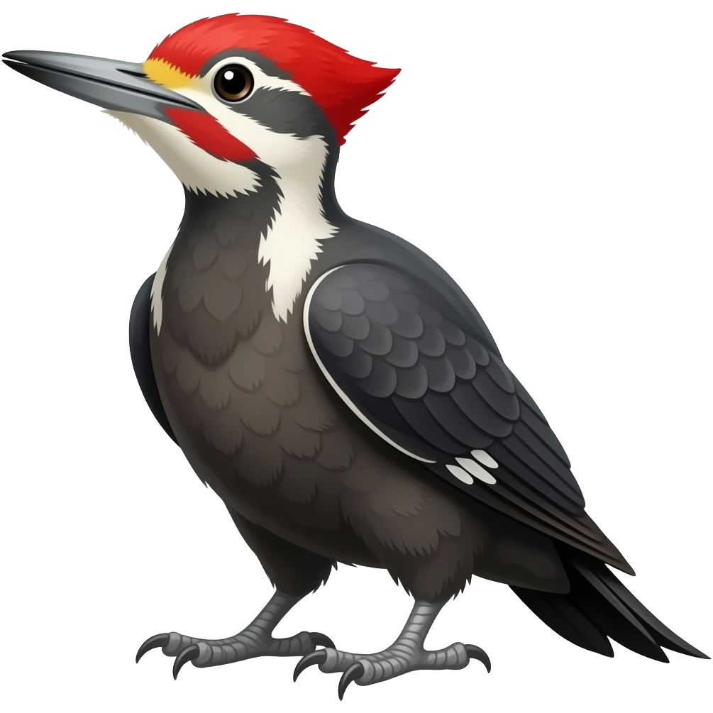 A pileated woodpecker emoji
