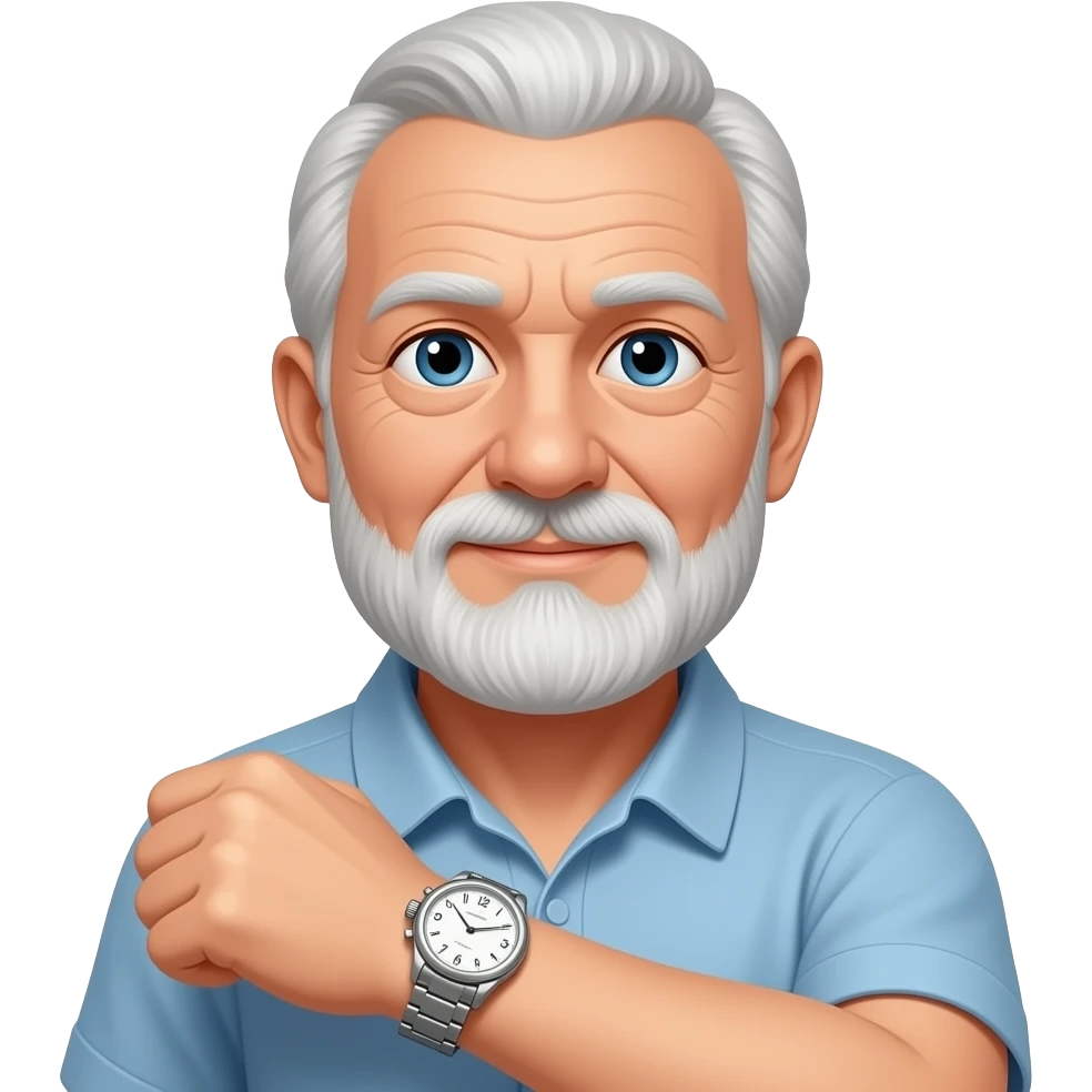 old man with watch closeup emoji