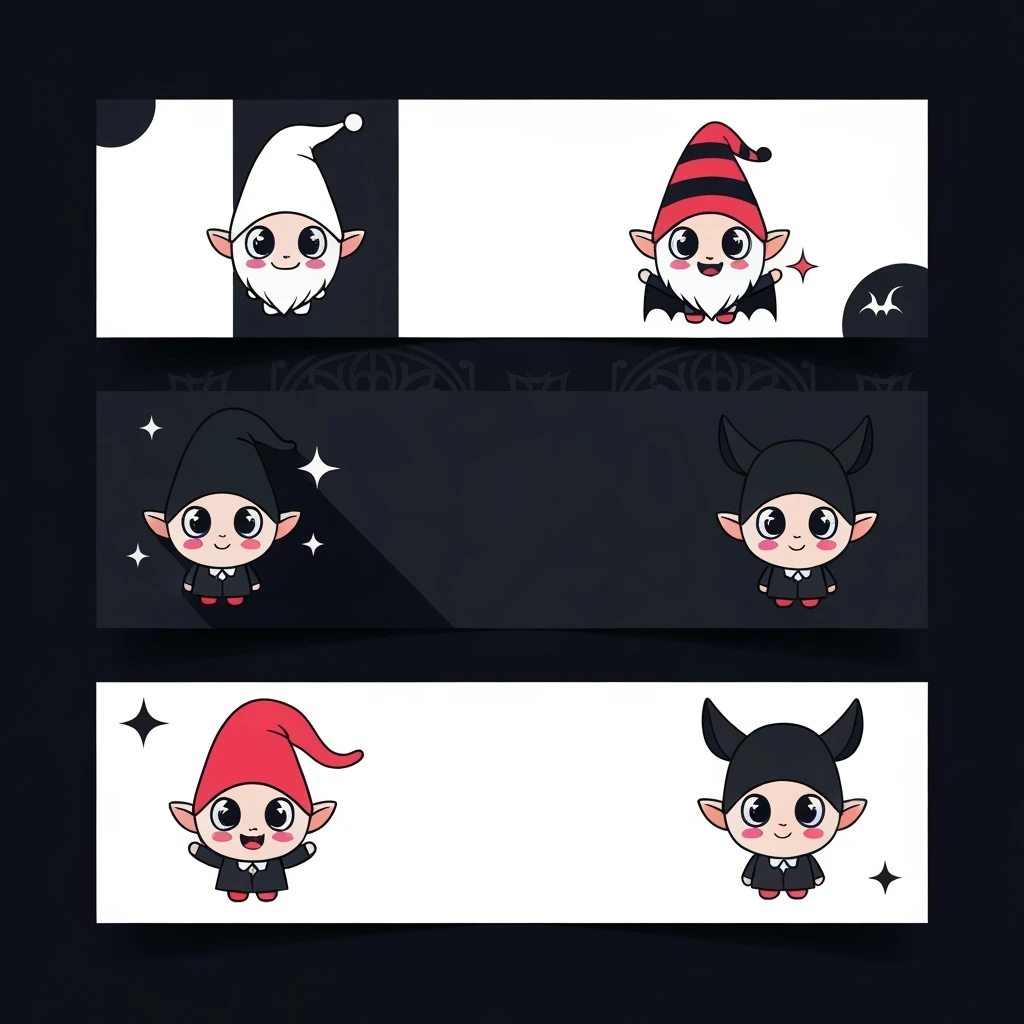 goth banner, cute, expressive, minimal, variation 3 emoji