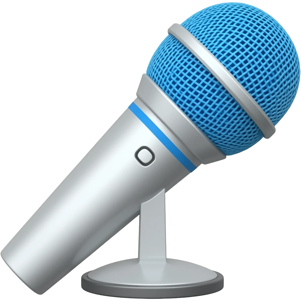white "blue yeti" microphone emoji