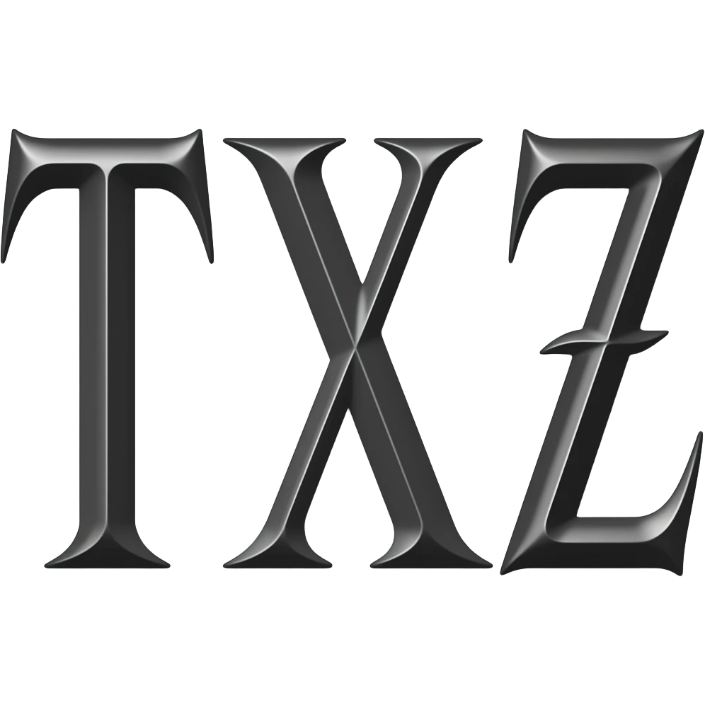 Create the letters TXNZ in a gothic font on a banner that screams badass!!!! emoji
