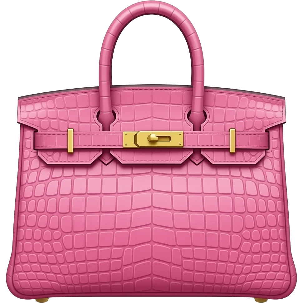 pink croc hermes birkin bag gold hardare emoji