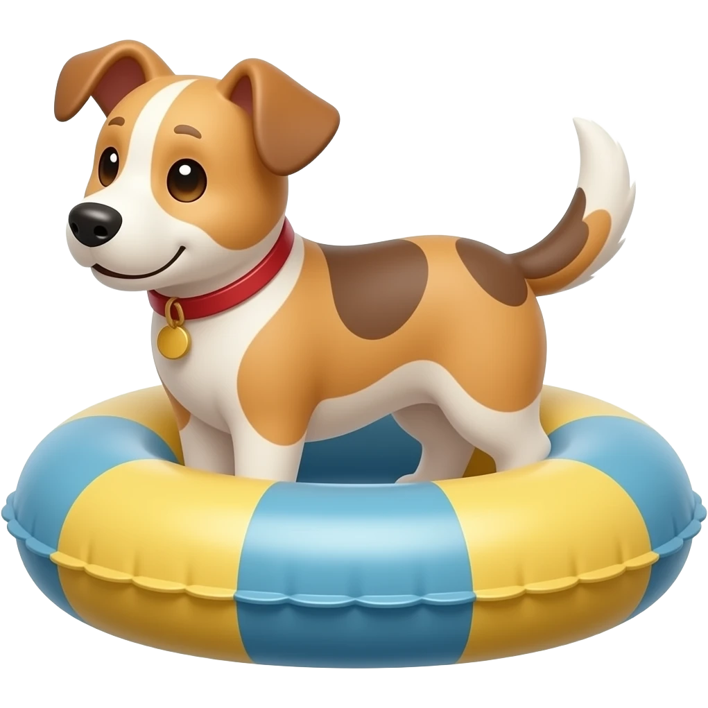 make a dog using a float, make it in an emoji style emoji
