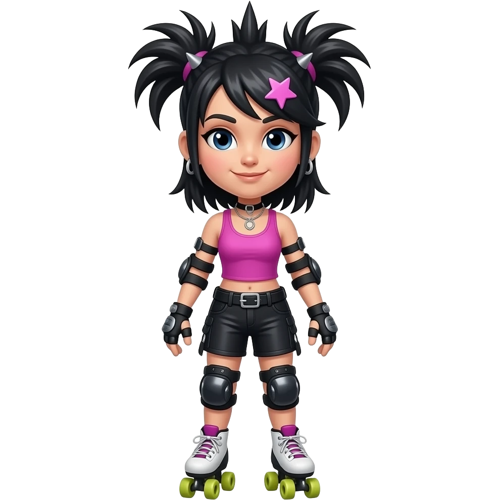 Rollerderby jammer. Punk and with the star on the head emoji