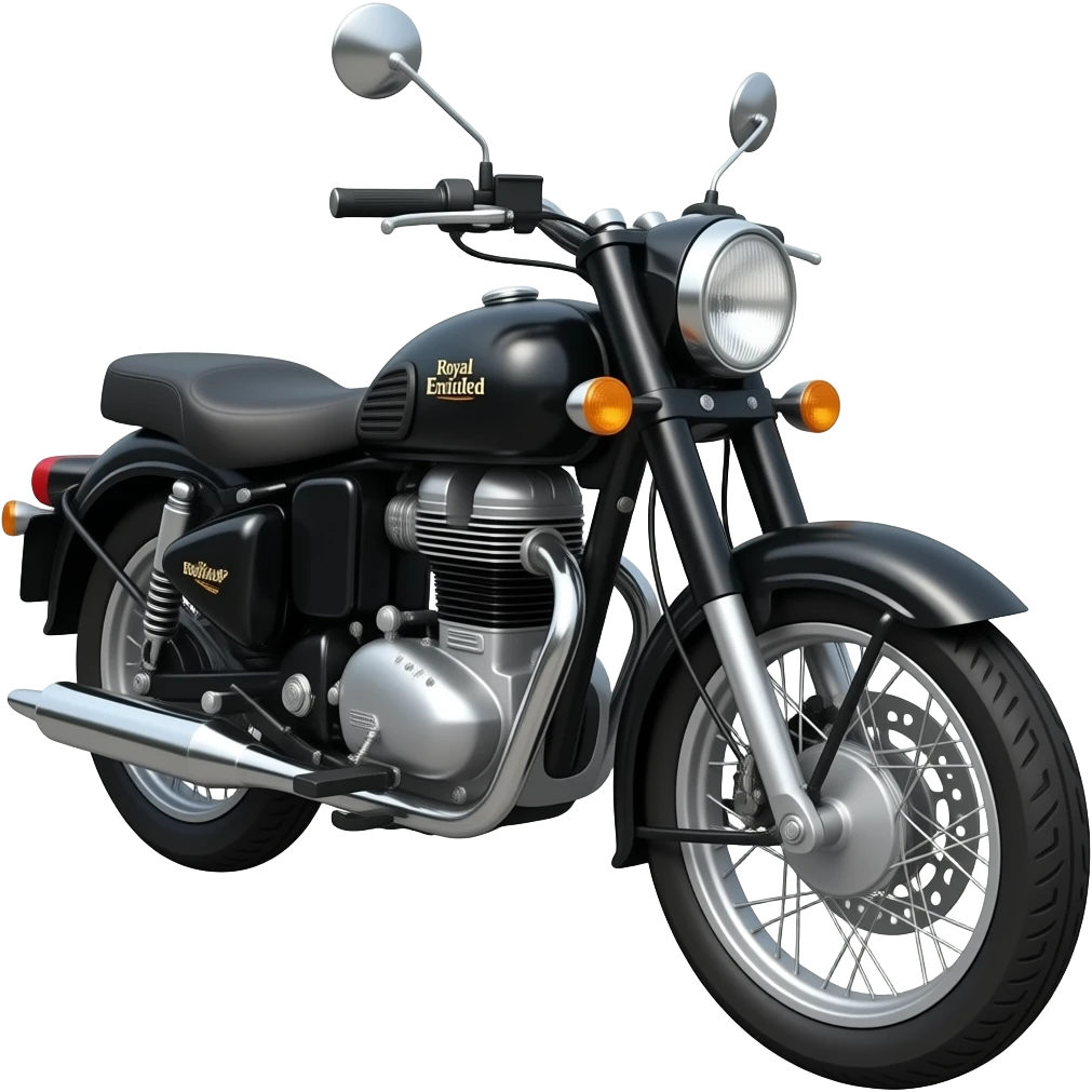 Royal Enfield bike black emoji