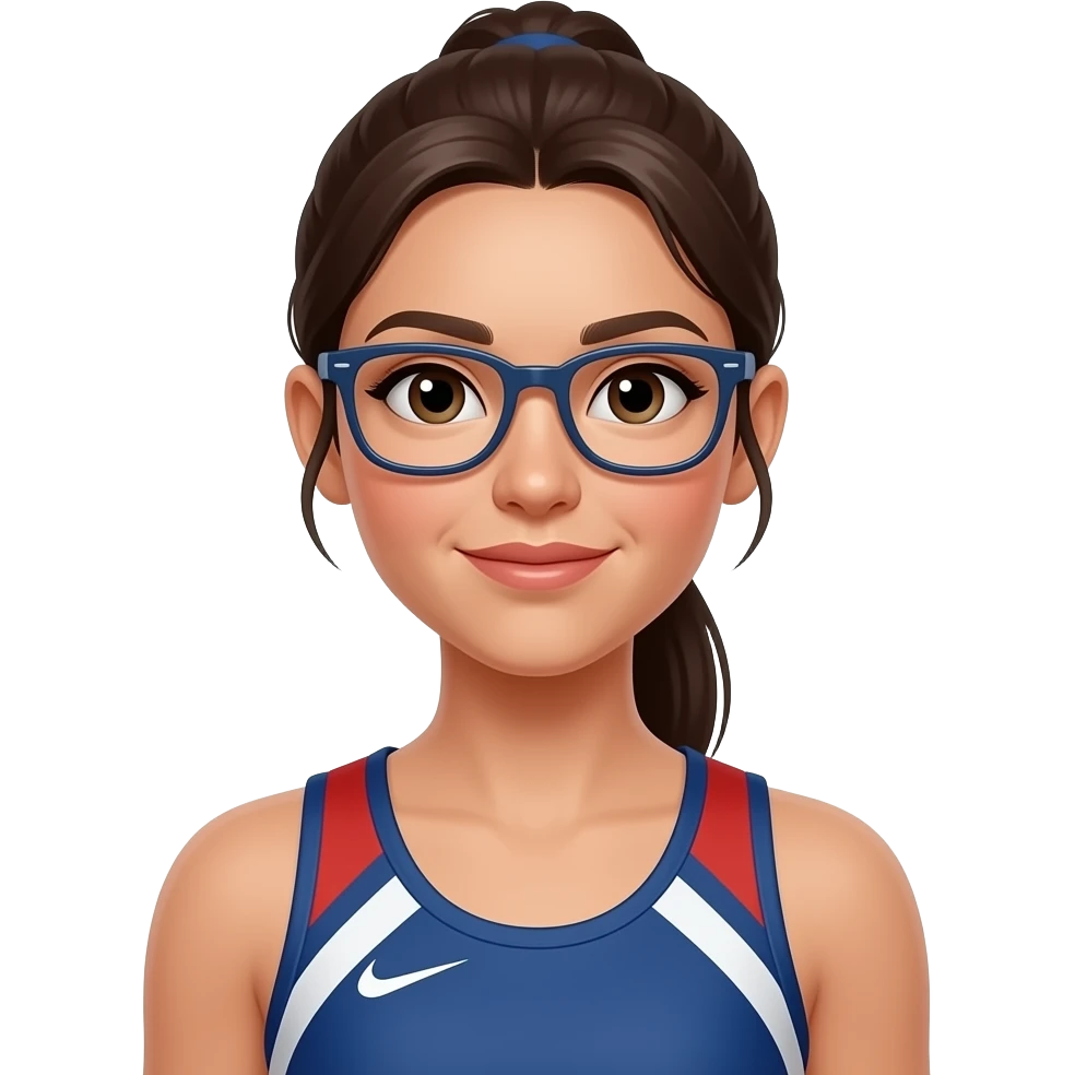 female Athlete in  jersey With Glass emoji
