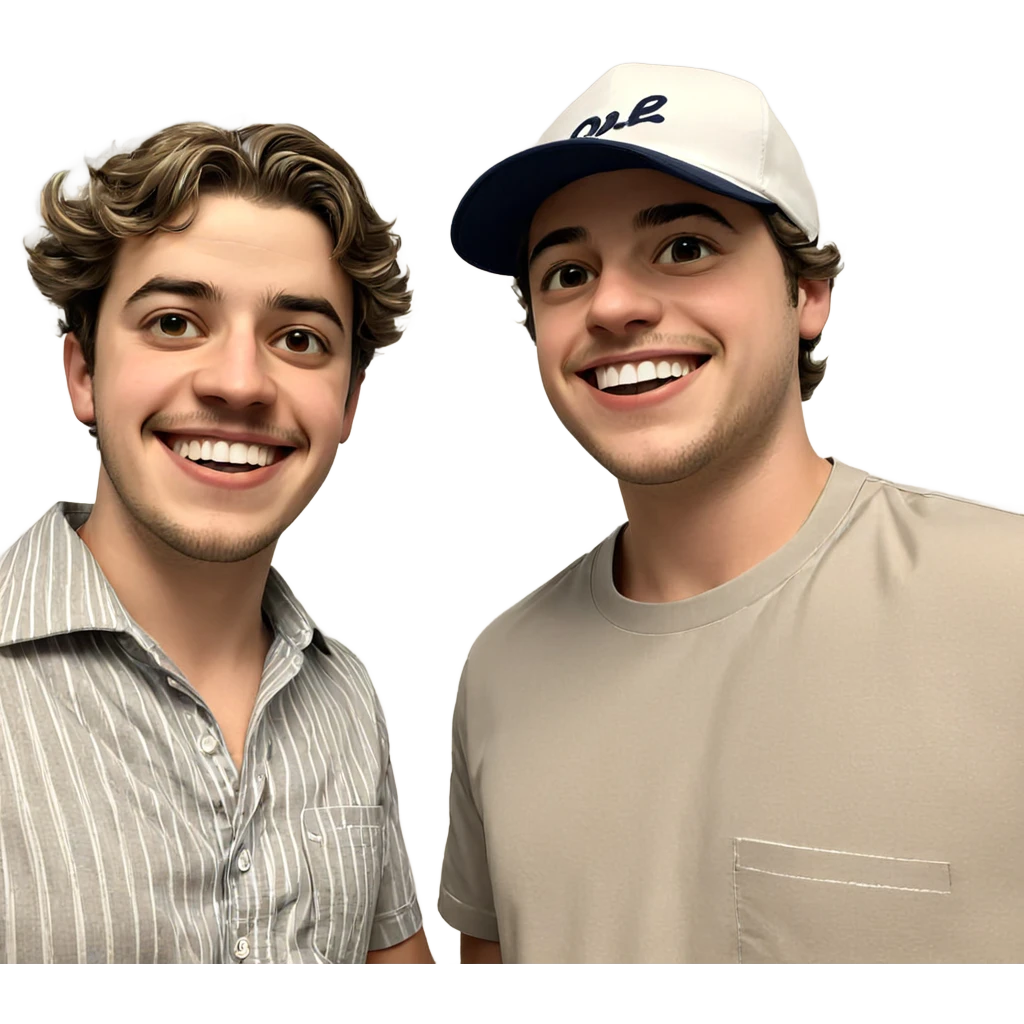 boys in striped shirts smiling emoji