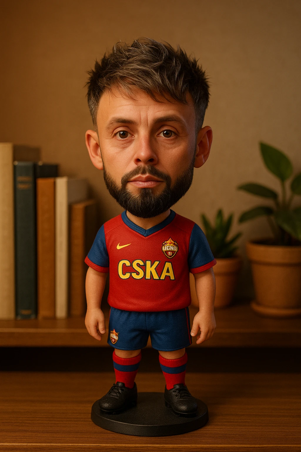Сделай из героя футболисты в футболке ЦСКА в финальном матче за Кубок УЕФА 2005 emoji