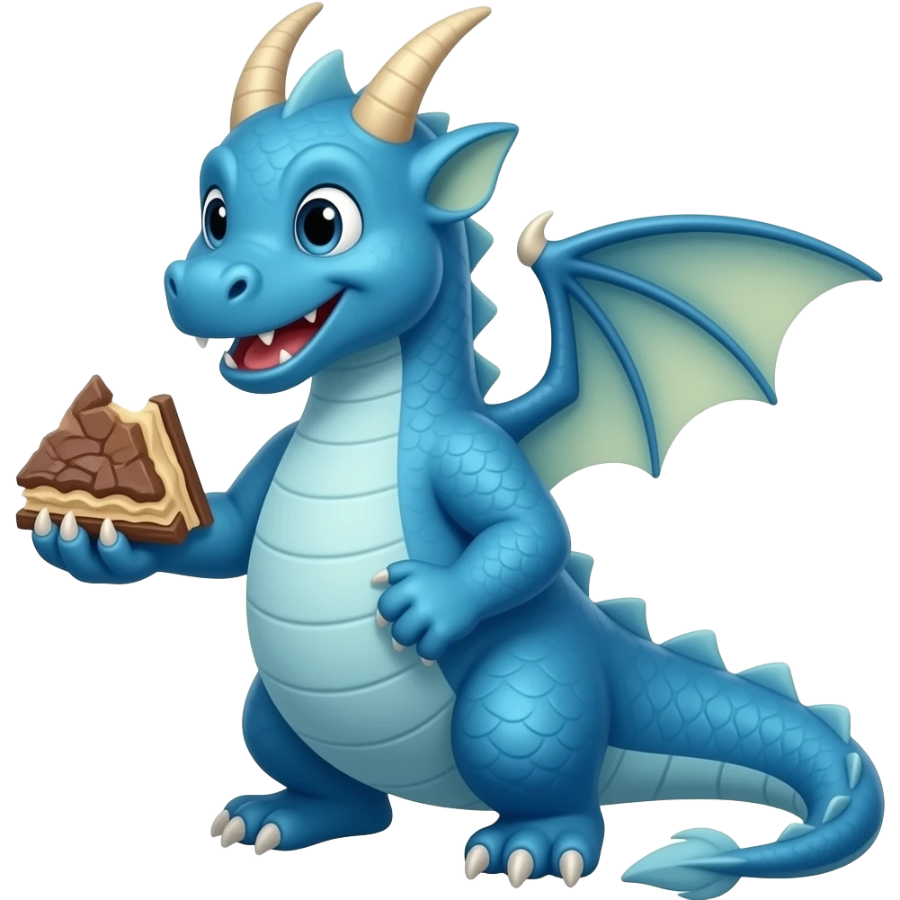 Blue dragon holding bits emoji