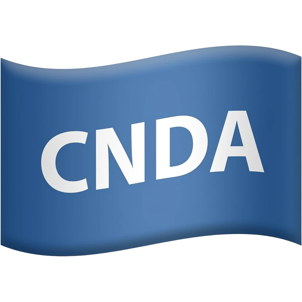 Bandera azul  CDN en letras blancas emoji