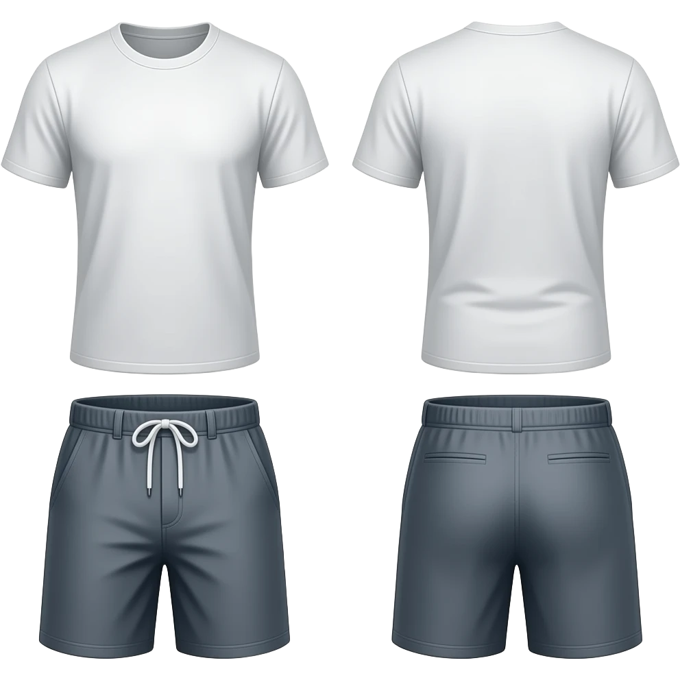 Complete set of t-shirt and shorts emoji