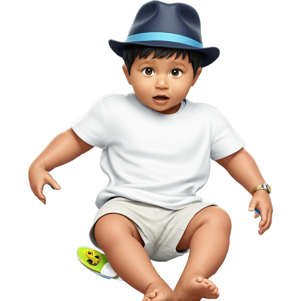 barefoot boy in a hat emoji