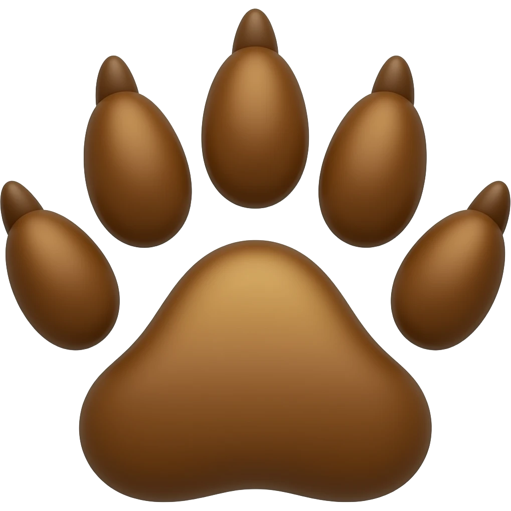 Brown wolf paw emoji