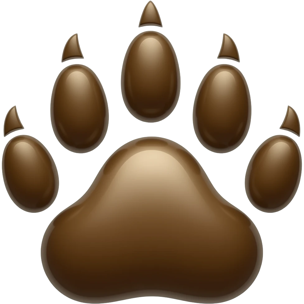 Brown wolf paw emoji