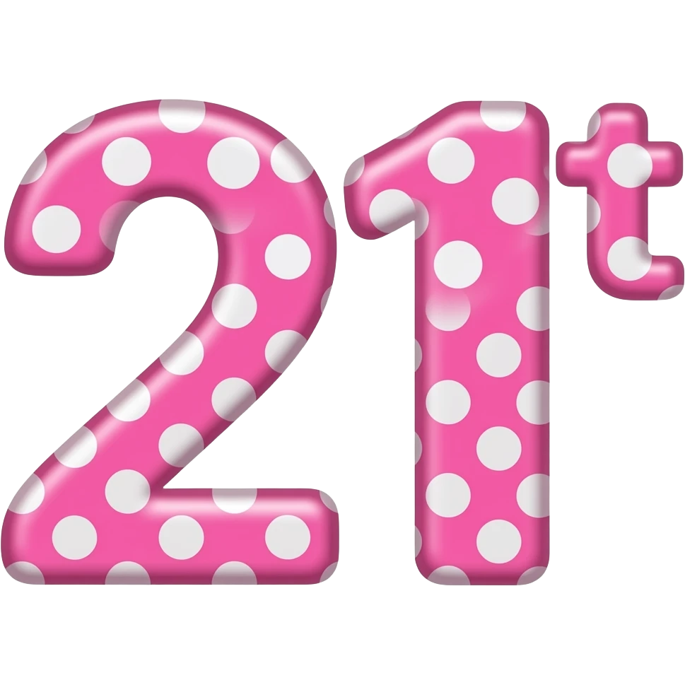 PINK POLKA DOT LETTERS   21ST emoji