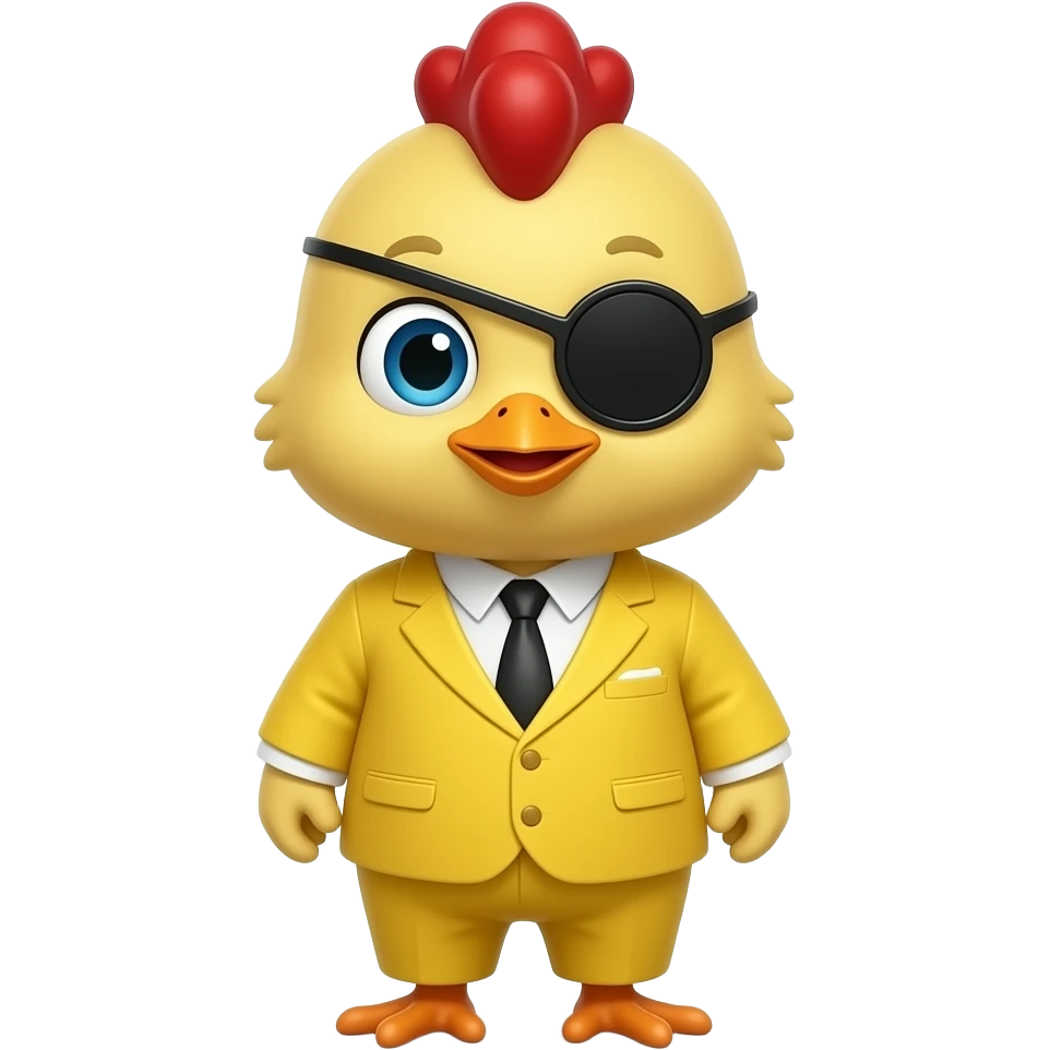 Chick animal kid villain monocle suit yellow emoji