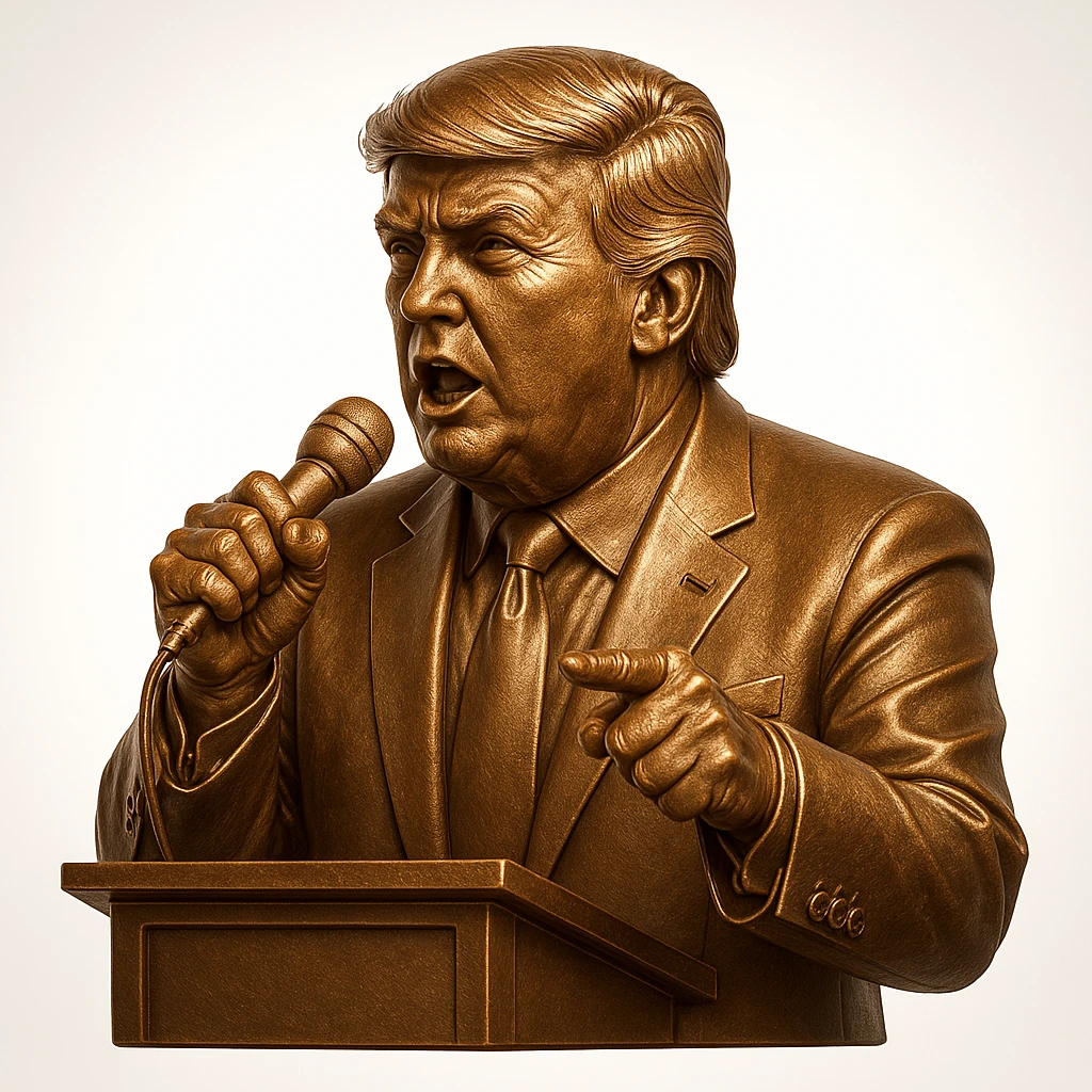 Donald Trump speaking at a rally emoji