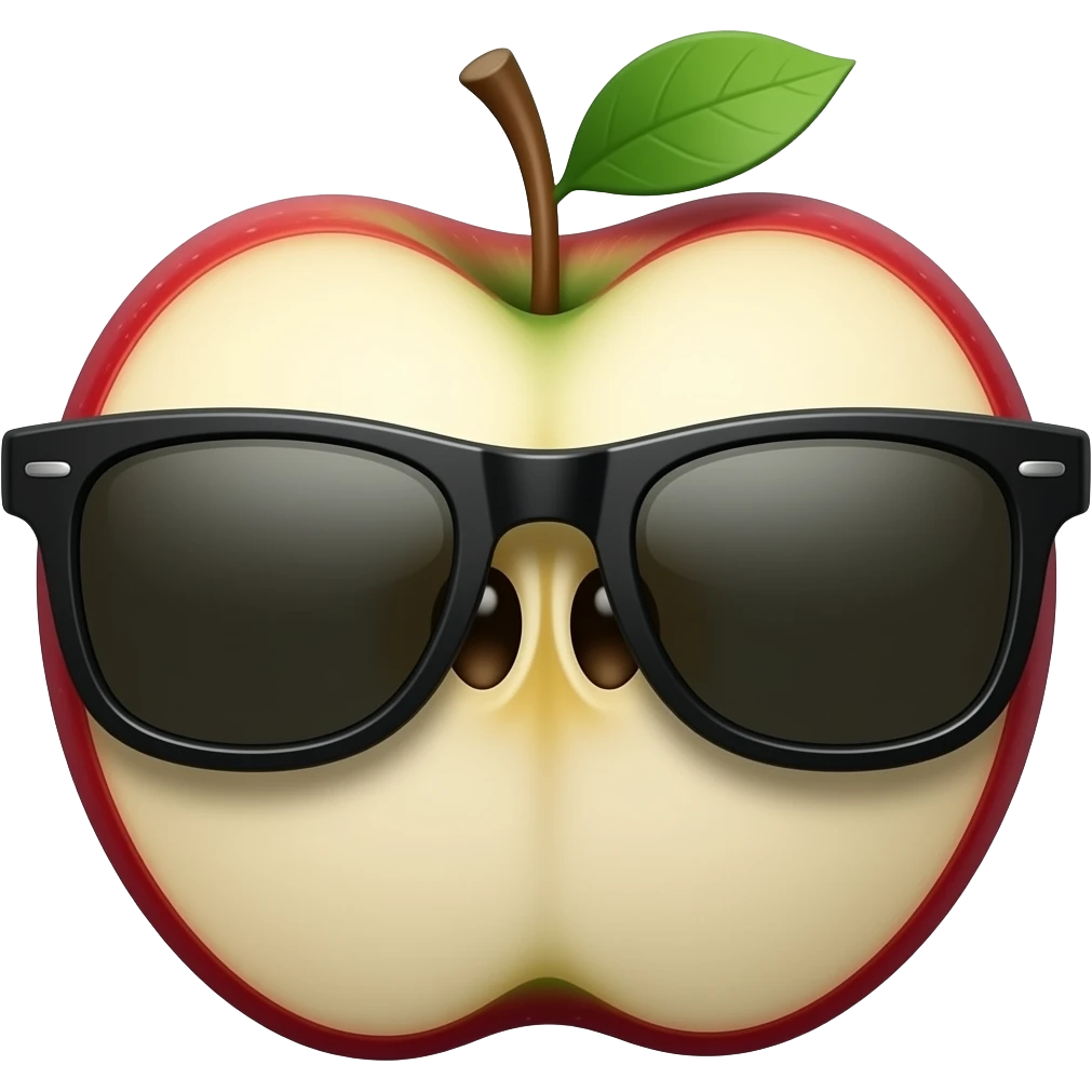 una manzana con lentes de sol con estilo urbano emoji