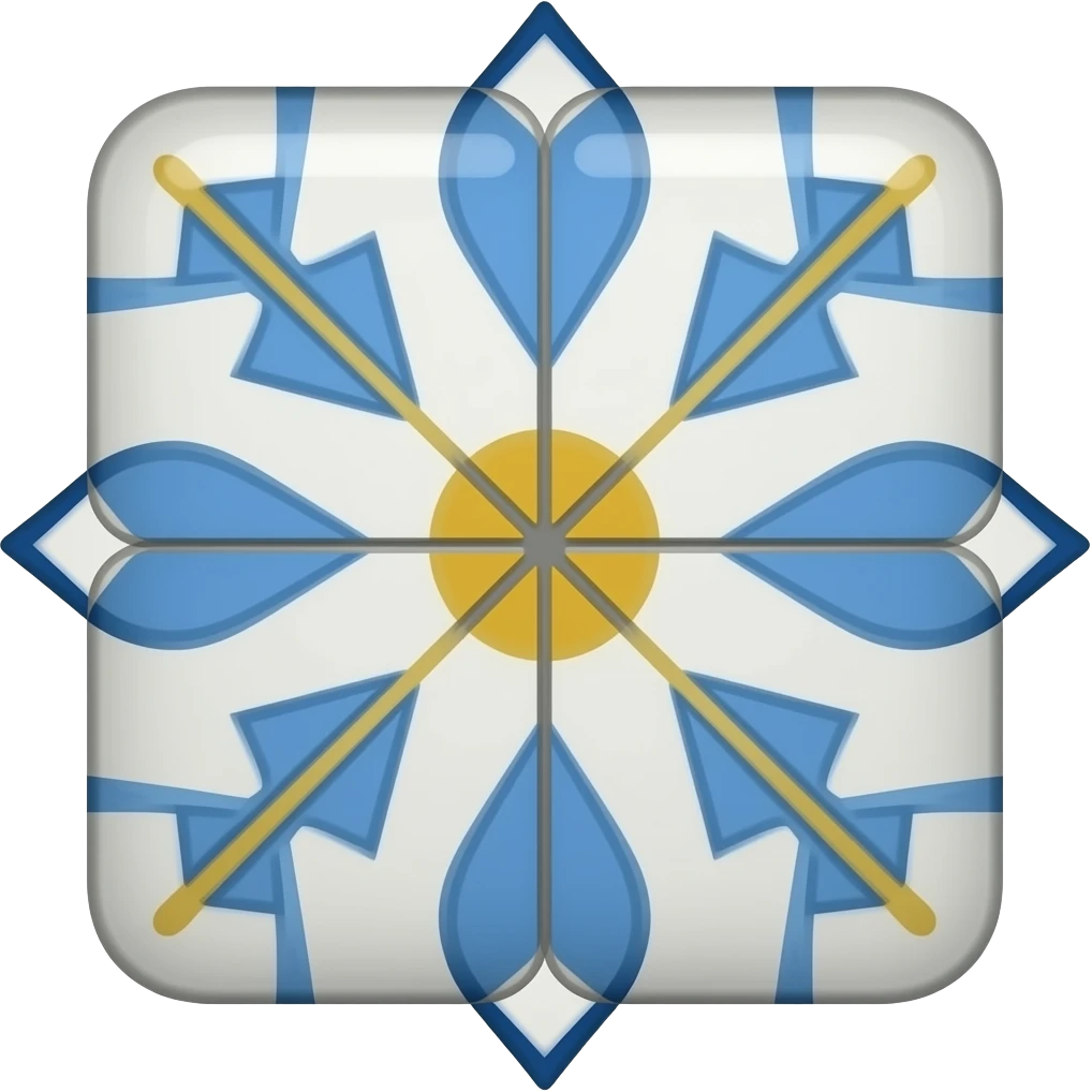 Azulejo en planta en forma de flor como en Barcelona emoji