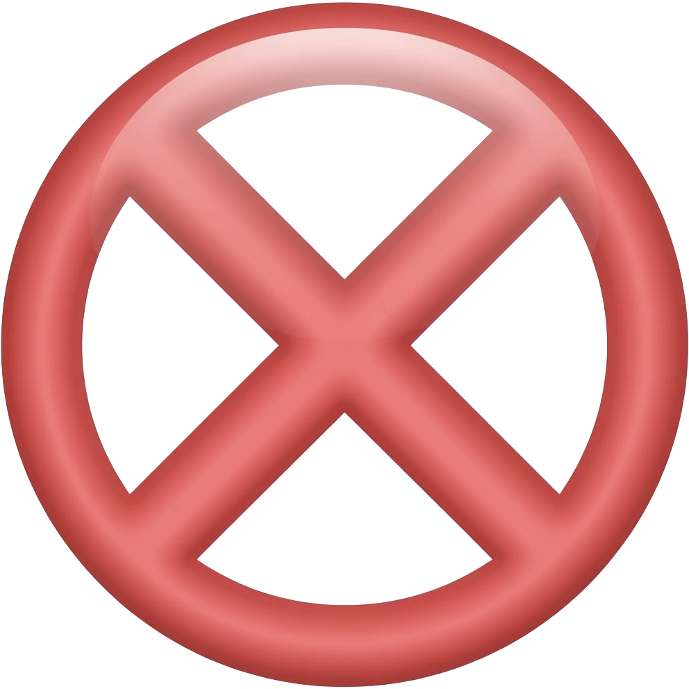 Light Red circle with X emoji