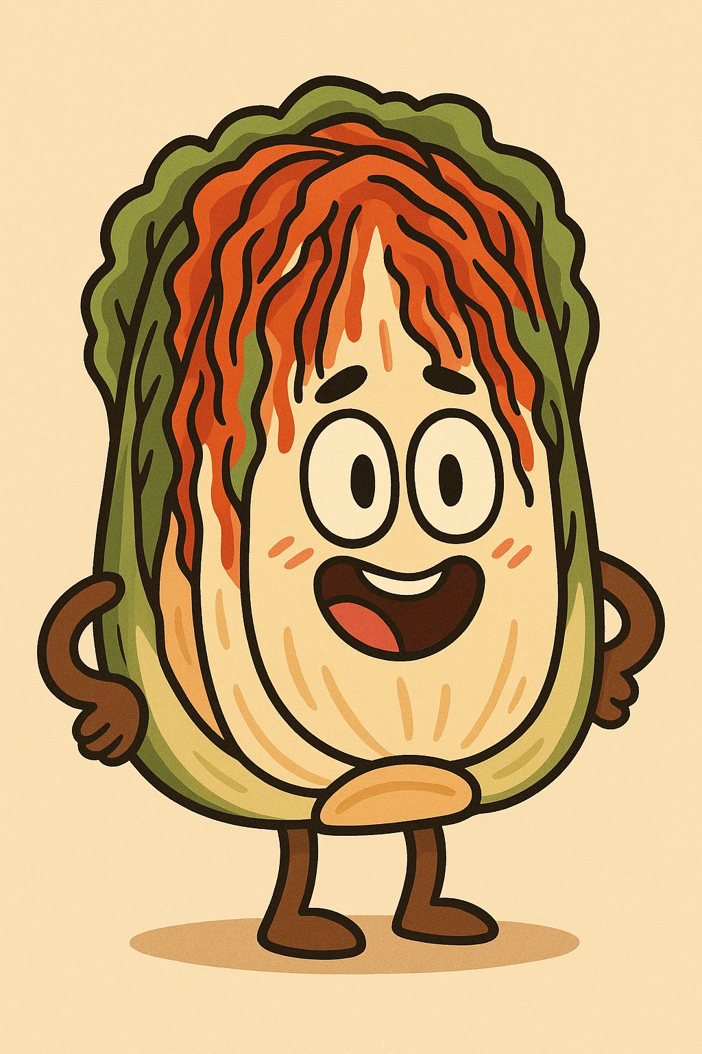 cute cartoon style kimchi with simple background emoji