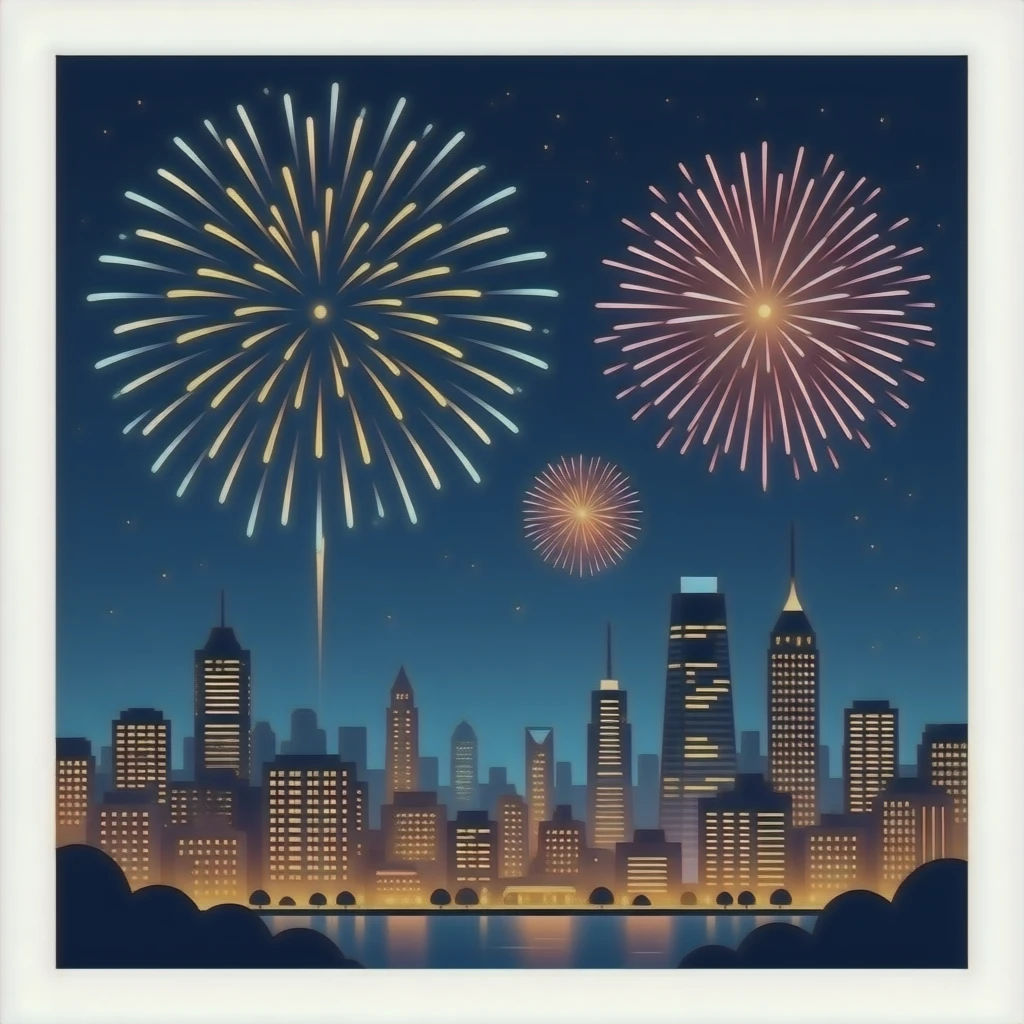 chinese festival with fireworks emoji