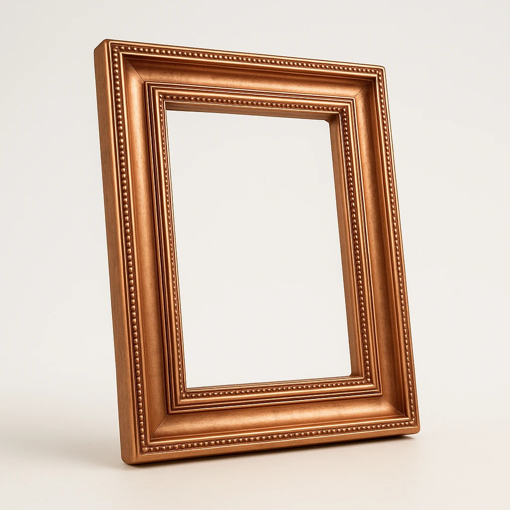 vintage silver picture frame, empty, front view emoji