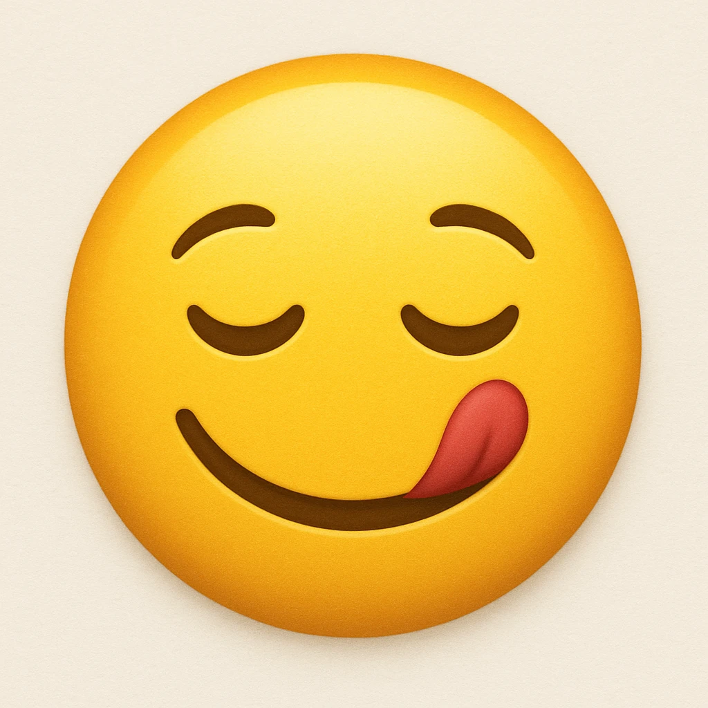 emoji with face savoring food emoji
