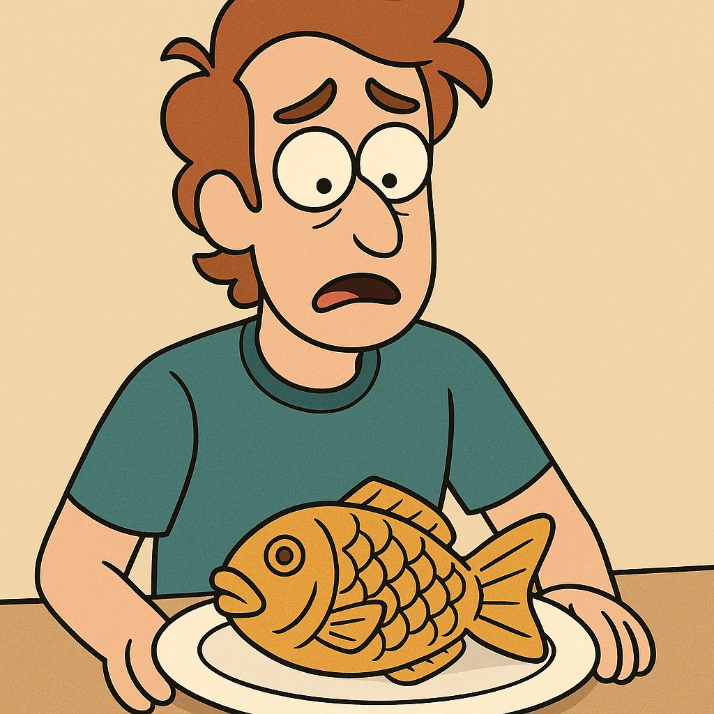 Taiyaki in his plate  emoji