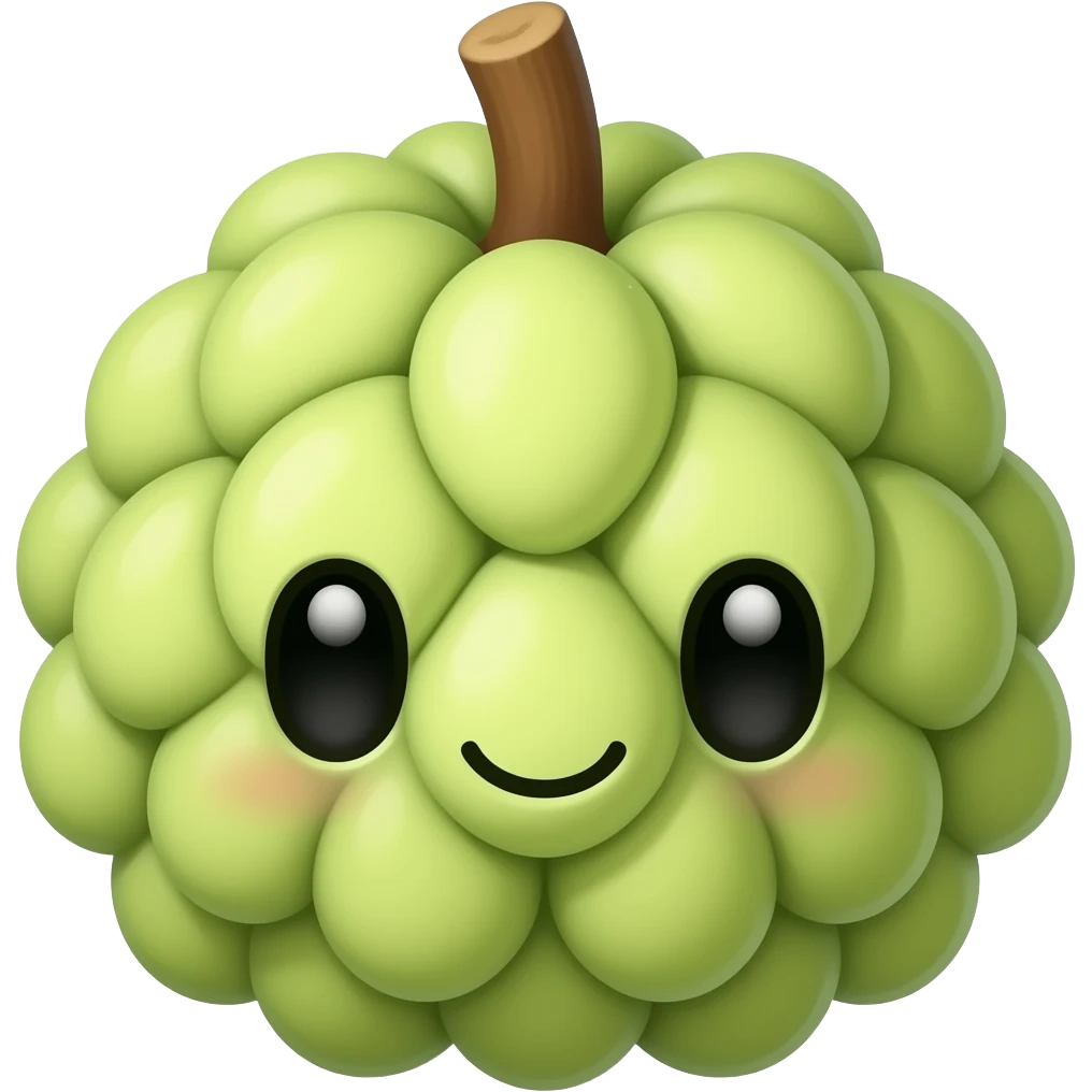 Kawaii custard apple emoji