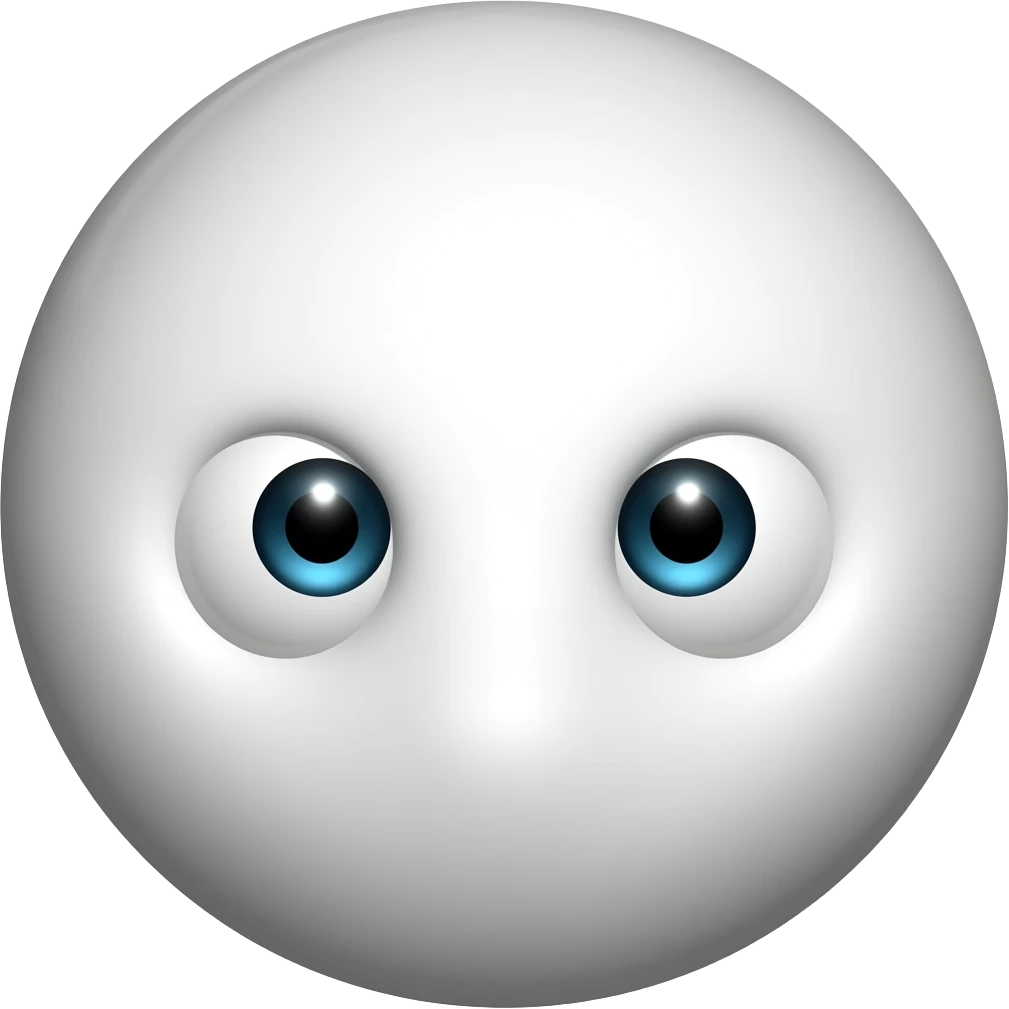 White Kuwaii fire ball with eyes emoji