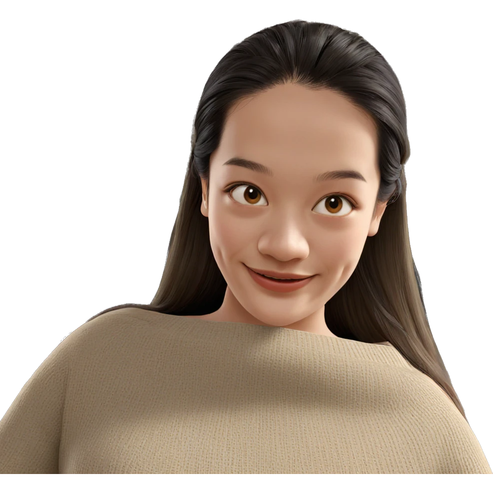 smiling girl with long hair emoji