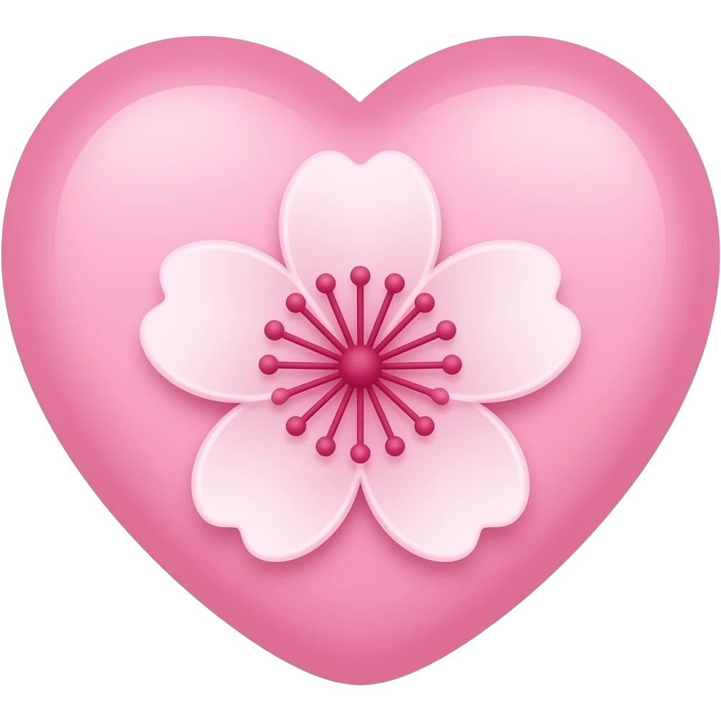 a smaller pale pink heart and reminds of cherry blossom emoji
