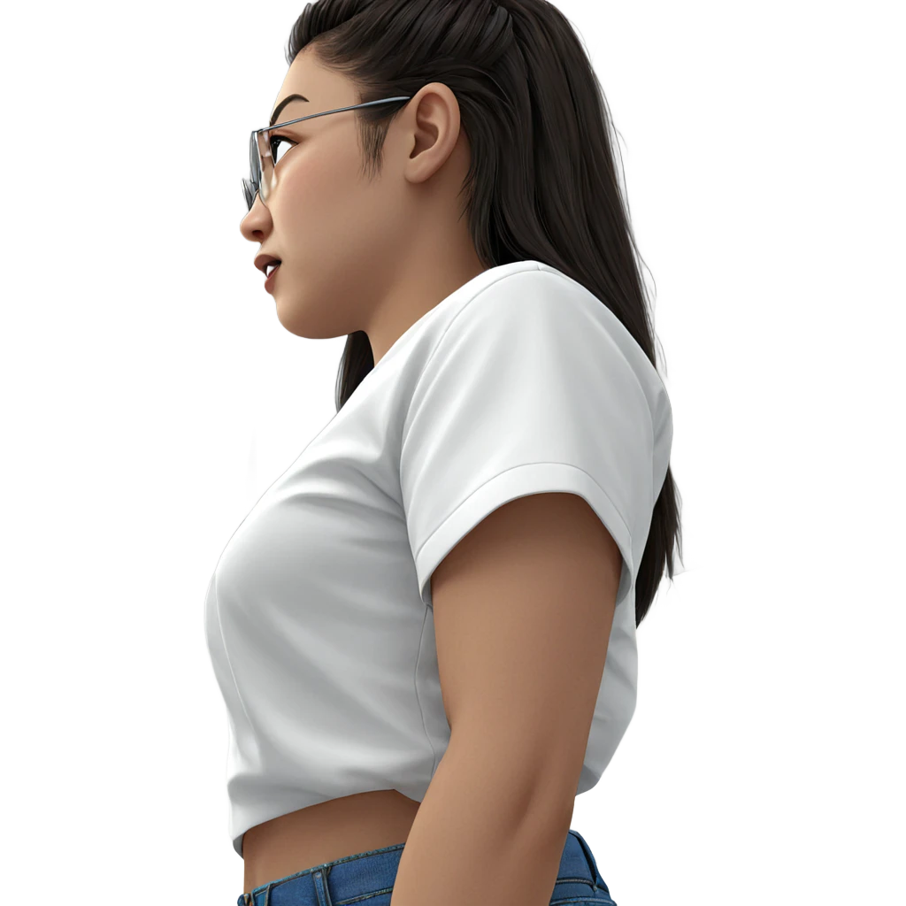 girl in white shirt indoors emoji