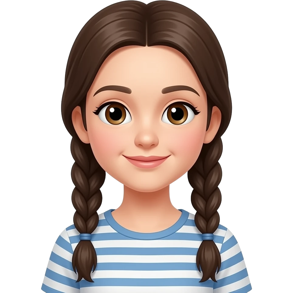 Use the girl in this photo but add French braids emoji