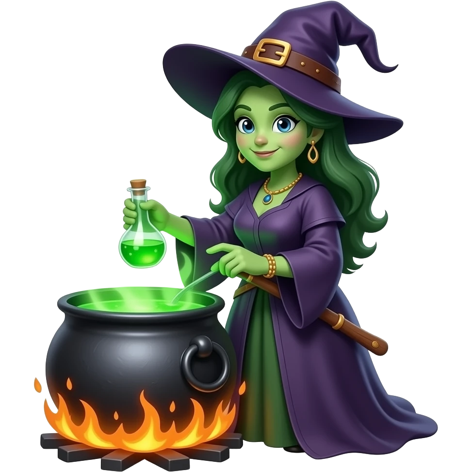 green witch cooking potion emoji
