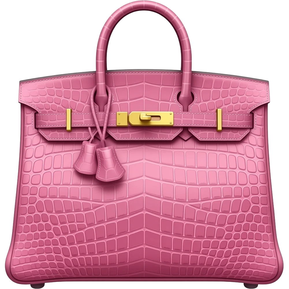 pink croc hermes birkin bag gold hardare emoji