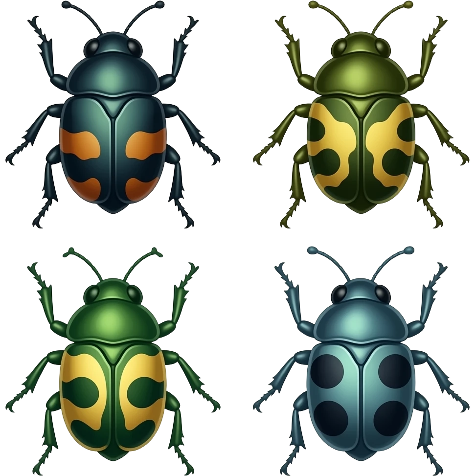 5 different insects emoji