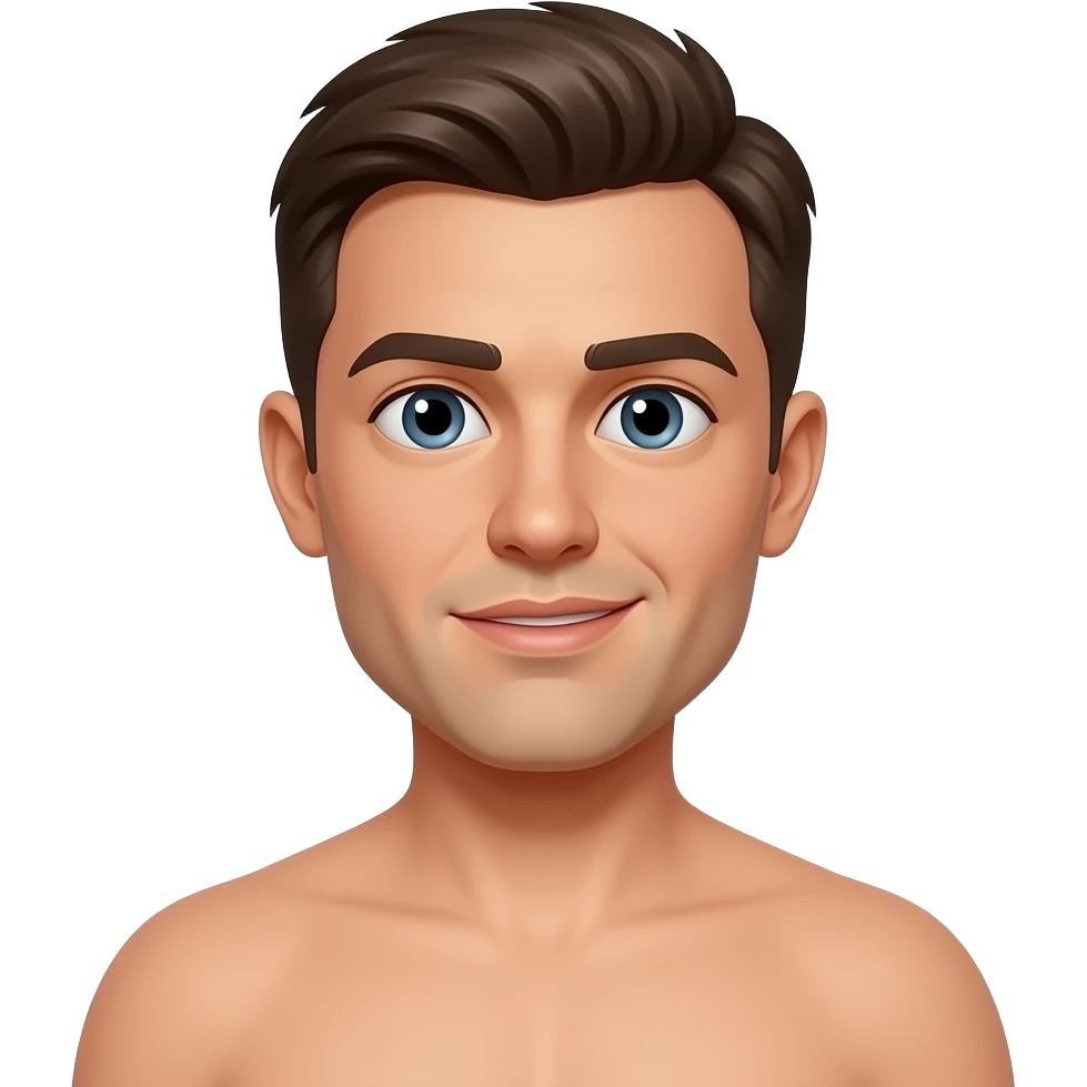 Naked male with dick emoji