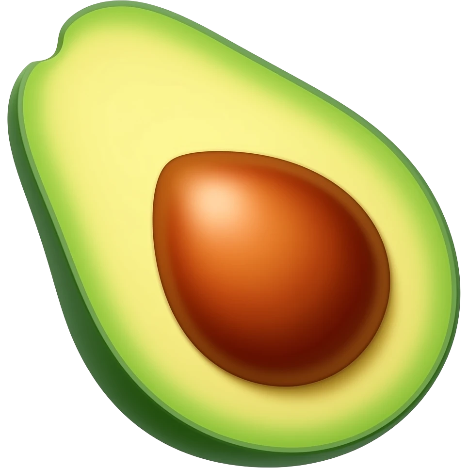 Orange and red combined avocado emoji