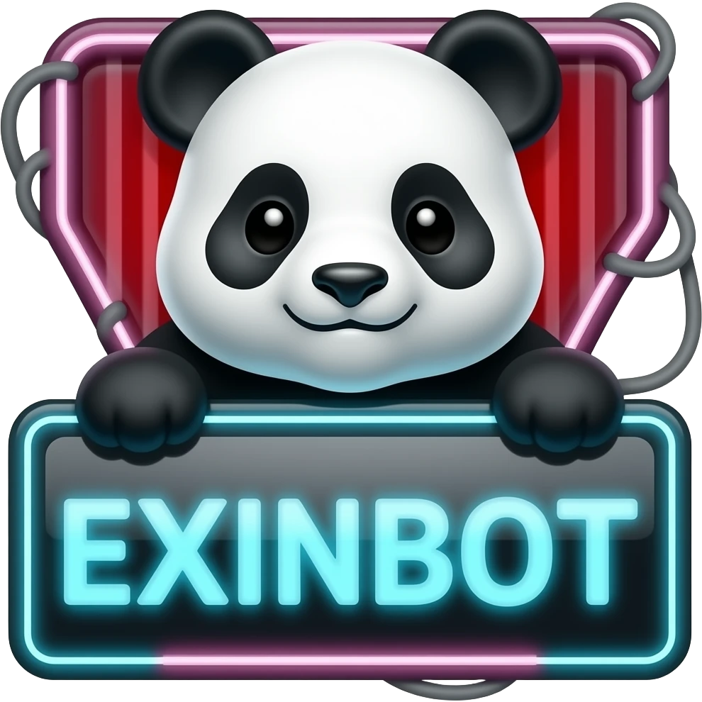 Panda Exibit neon sign emoji