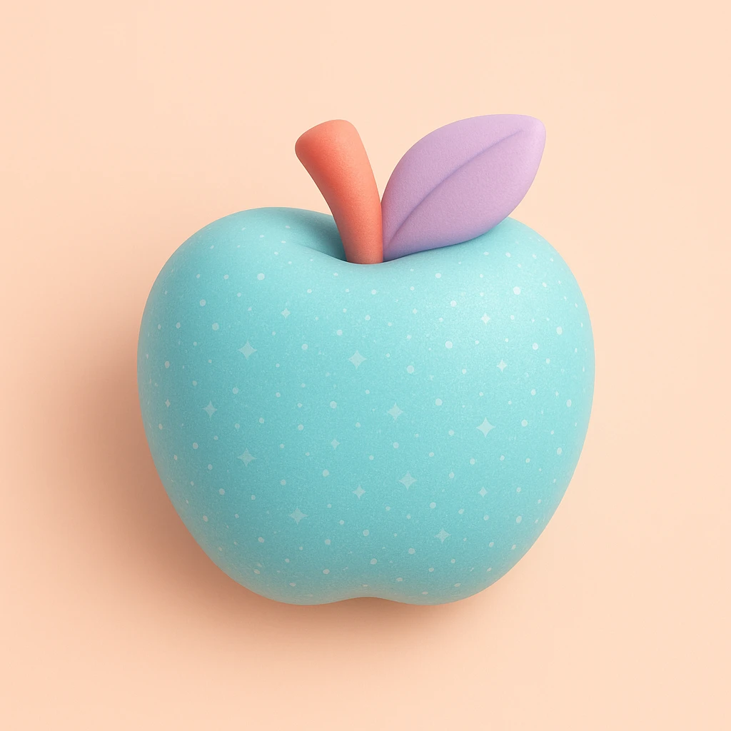 glitter green apple emoji