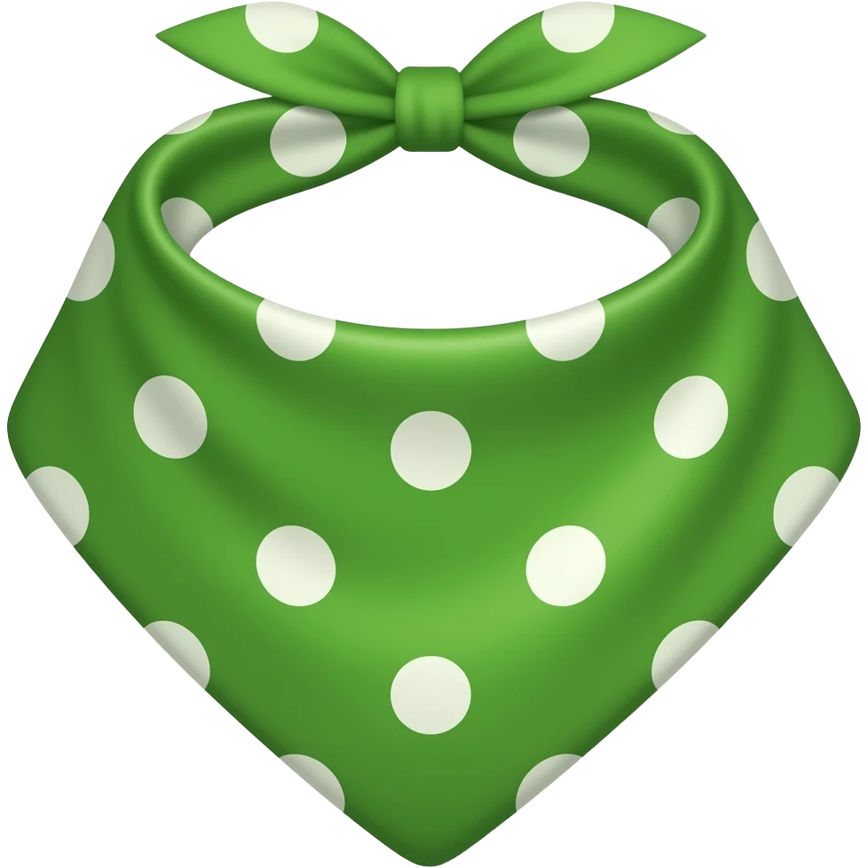 green polka dot bandana emoji