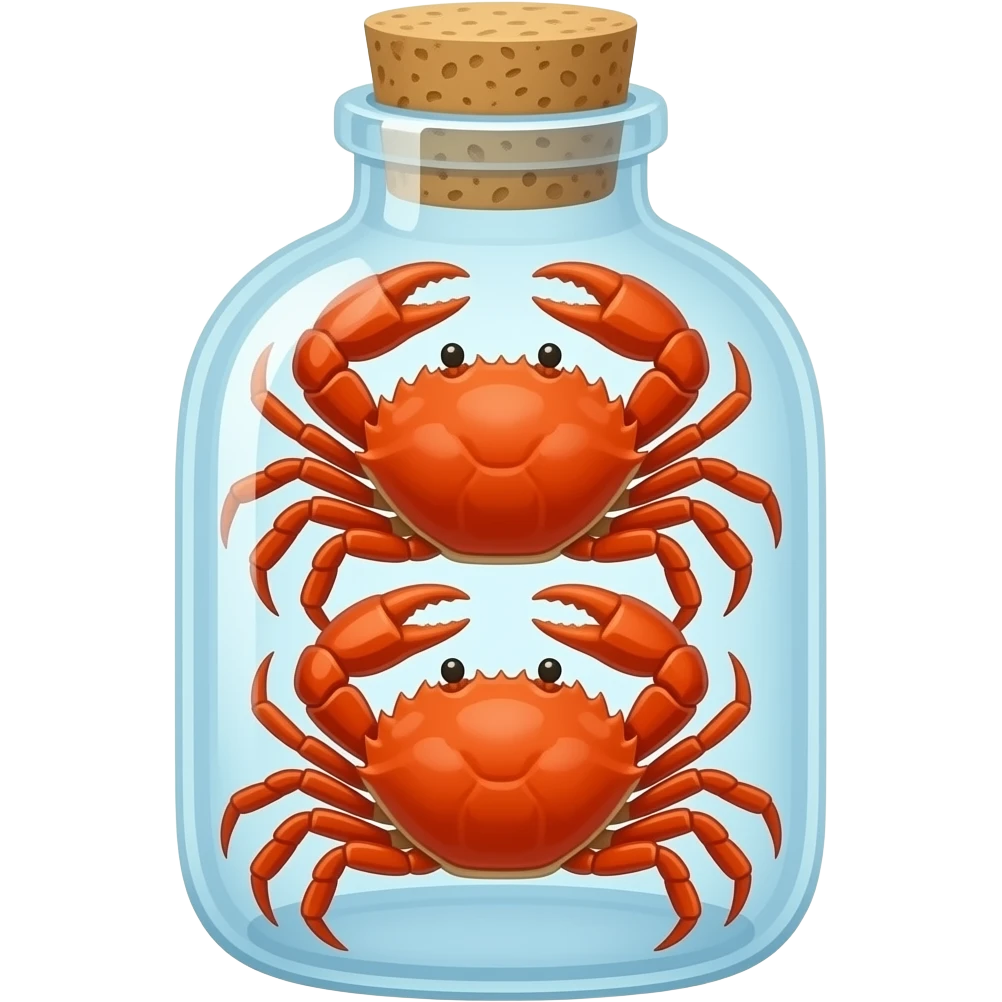 Two crabs in a bottle emoji