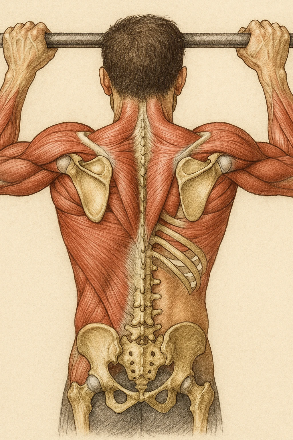vista delle scapole durante le trazioni, visione anatomica emoji