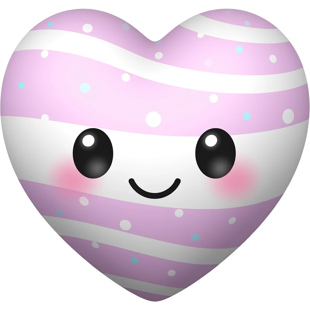 Cute easter decorated heart emoji